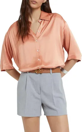 ottod'Ame Viscose Shirt in Peach at Nordstrom, Size 42