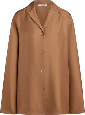 12 Storeez button-down silk shirt - Brown