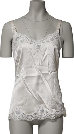 Dolce & Gabbana Womens Off White Floral Lace Tank Lingerie Top Underwear Co+05+pa+se