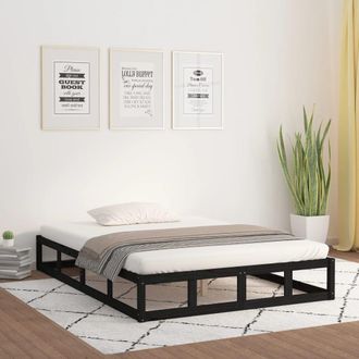 Berkfield Home Bed Frame Black 140x190 cm Solid Wood