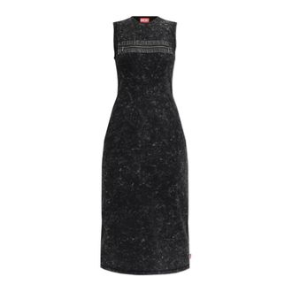 Diesel Jurk D-Pra - Dames - Casual kleedjes - Grijs - 2XS - Katoen - Kleedjes