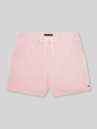 Tommy Hilfiger Regular Fit Badehose mit Label Stitching in Rot, Gr&ouml;&szlig;e XXL