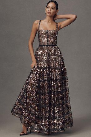 Bronx and Banco Midnight Embellished Maxi Gown