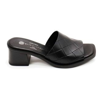 Eric Michael Womens Vicky Slip-On Leather Heels In Black
