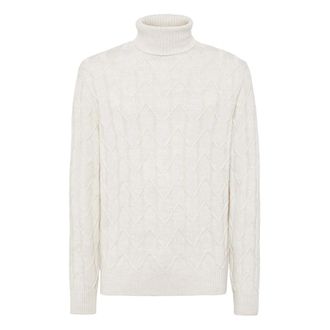 Boggi Milano Truien & Vesten, Heren, Wit, XL, Wol, Polo Neck Jumper