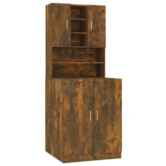 vidaXL Armario De Lavadora Madera Contrachapada Color Roble Ahumado Vidaxl