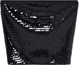 A|X Armani Exchange Top met pailletten - Dames - Tops zonder mouwen - Zwart - S - Pailletten - Tops