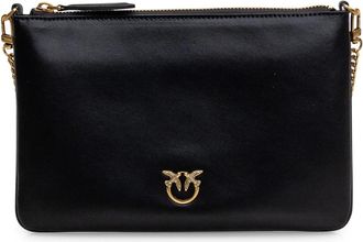 Pinko Flat Love Bag Simply - Dames - Schoudertassen - Zwart - ONE Size - Katoen - Tassen