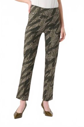 Joseph Ribkoff Millennium Abstract Print Pull-On Pants In Avocado/multi