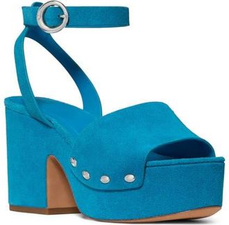Kate Spade New York halo ankle strap platform sandal in Catamaran Blue at Nordstrom, Size 7.5