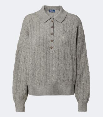 Polo Ralph Lauren Cable-knit wool and cashmere polo sweater