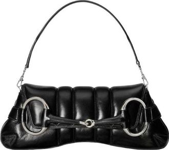 Gucci (WMNS) Gucci Horsebit Chain Medium Shoulder Bag Black 764255-AACU1-1000
