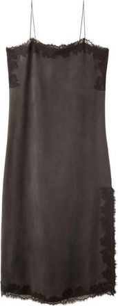 Mango Lace-Trimmed Camisole Dress in Brown at Nordstrom, Size 6