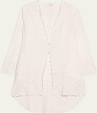 Bode Belvoir Broderie Anglaise Lace Top