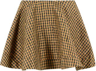 Ganni bruin en zwart polyester rok