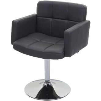 Hhg Non utilizzato] Design sedia Lounge Orlando M10 cromo ecopelle 55x60x80cm grigio