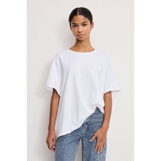 Good American Womens Cotton OverSized T-Shirt | White, Size Medium | Good American by Khlo&Egrave; Kardashian
