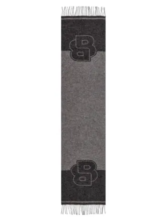 HUGO BOSS Mens Rikard Scarf In Medium Grey