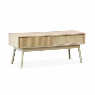 Sweeek Mueble tv con 2 puertas correderas, 115cm, color madera