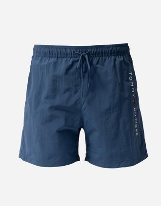 Tommy Hilfiger Mens Tommy Hilfiger Logo Zip Pocket Mens Drawstring Swimming Shorts - Aegean Sea - Navy - Size: 35/34/32