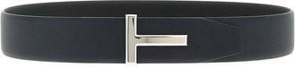 Tom Ford Grain Leather T Icon Belt - Heren - Riemen - Zwart - 105 CM - Leer - Accessoires