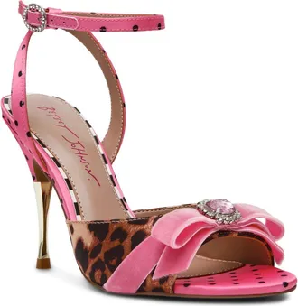 Betsey Johnson Quincyy Ankle Strap Sandal in Leopard Multi at Nordstrom, Size 7.5