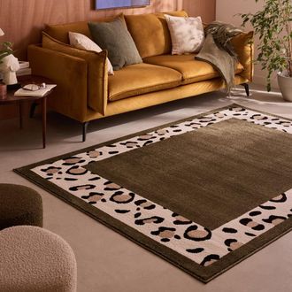 Nazar Rugs Alfombra de leopardo verde 80x150 cm