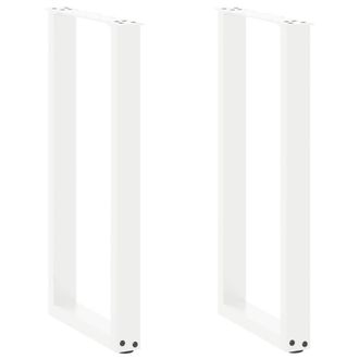 Berkfield Home Coffee Table Legs U-Shaped 2 pcs White 38x(72-73) cm Steel