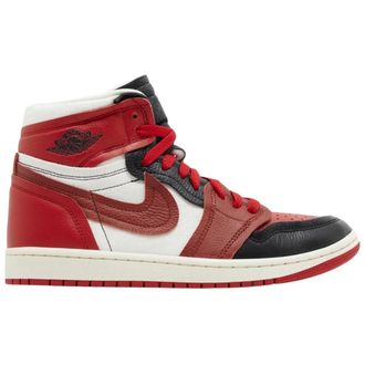 Nike Dames/Dames Air Jordan 1 Leren Trainers (Rood, Wit, Zwart)