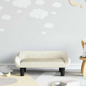 vidaXL Vidaxl - Sof&aacute; Para Ni&ntilde;os De Terciopelo Crema 70x40x24 Cm