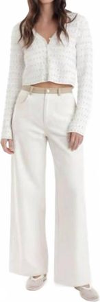 Karina Grimaldi Anna Studded V-Neck Cardigan In White