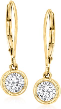 Ross-Simons Diamond Bezel-Set Drop Earrings in 14kt Yellow Gold