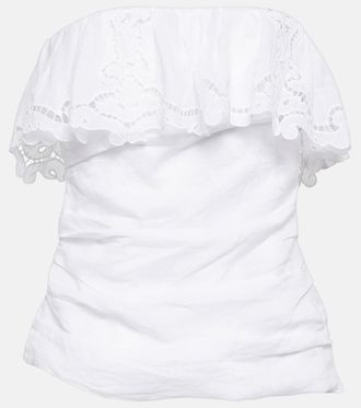 Isabel Marant Top Kesha in ramia con ricamo