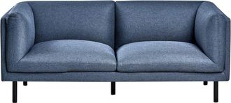 Beliani Sof&aacute; de 2 plazas 2 personas de tejido azul