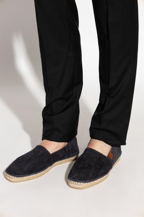 Etro Suede Espadrilles, Mens, Navy Blue