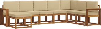 vidaXL Conjunto De Sof&aacute;s De Exterior 8 Uds. Natural Y Beige Vidaxl