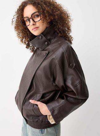 Twik Womens Faux-leather biker jacket