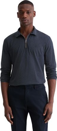 Marc O'Polo Langarm-Poloshirt MARC OPOLO Jersey regular fit aus reiner Bio-Baumwolle, Herren, Gr. XXL, schwarz navy, Jersey, Obermaterial: 100% Baumwolle, regular