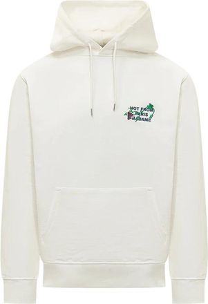 Dr&ocirc;le de Monsieur Vine Slogan Hoodie - Heren - Hoodies - Wit - S - Katoen - Hoodies & sweatvesten