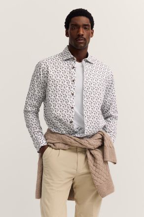 Bugatti Herren Vrijetijdsshirt met lange mouwen in moderne pasvorm van katoen