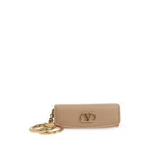 Valentino Garavani Leren Lippenstift Hoesje - Dames - Tassen - Beige - Maat: ONE Size Leer