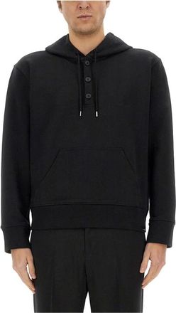 Courr&egrave;ges Hoodies & sweatvesten, Heren, Zwart, M, Katoen, Cotton Hoodie