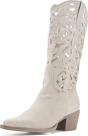 Steve Madden Albany Womens Zip Boots Bone Suede Cutout : 8.5 M, Leather