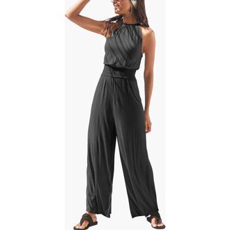 Lascana Womens Halter Neck Jumpsuit in Black at Nordstrom, Size 10