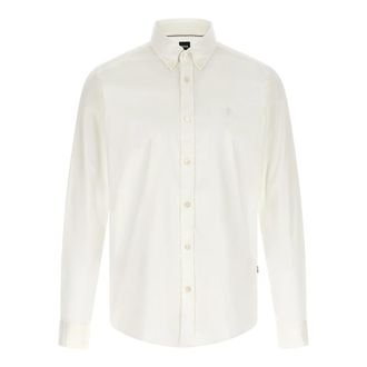 HUGO BOSS H-Roan Button Down Shirt - Heren - Zakelijke Overhemden - Wit - S - Katoen - Overhemden