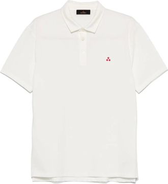 Peuterey Tops, Heren, Wit, L, Katoen, Witte polo shirt met logo borduursel