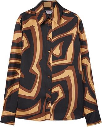 Pucci Labyrinth Print Silk Shirt With Classic Collar And Button Details