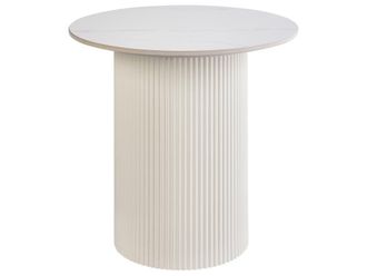 Beliani Mesa auxiliar Cer&aacute;mica Beige claro