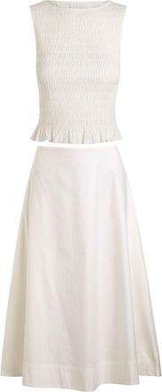 Reformation Laguna Stretch-cotton top and Midi Skirt set - White - 12 (UK16 / XL)