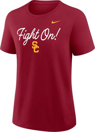 Nike USC Script Mantra Logo Nike Womens College T-Shirt in Red | 01K969WSCJ-VVT